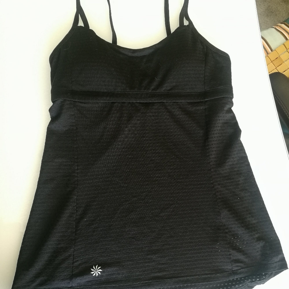 Athleta Black Tank Top Built in Bra, Size S Athletic Wear in Excellent Condition